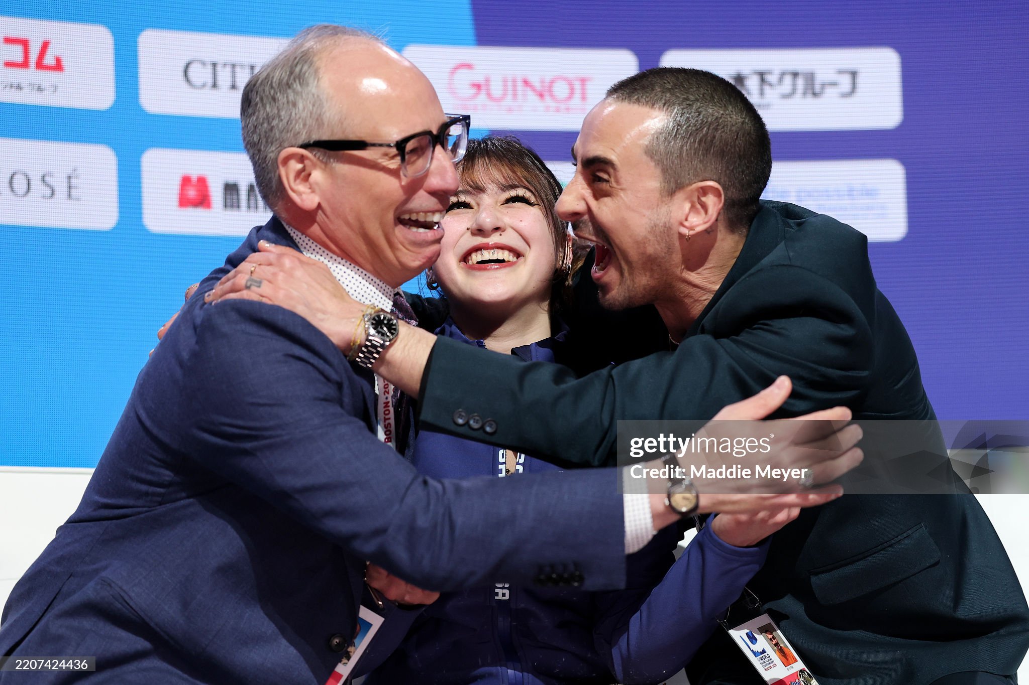 World Championship celebration — Scali, Liu, DiGuglielmo